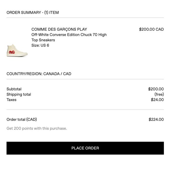 COMME des GARÇONS PLAY | Off-White Converse Edition Chuck 70 High Top Sneakers - Picture 5 of 5